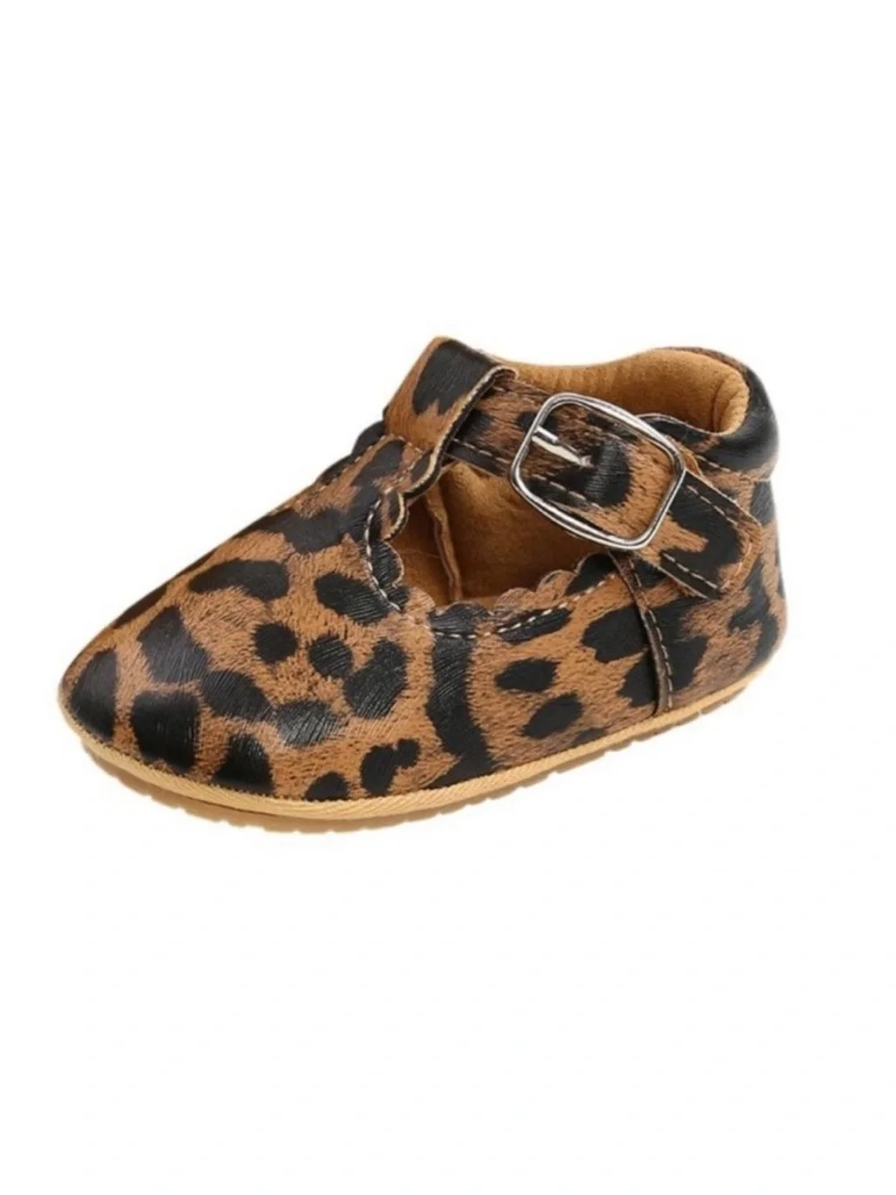 ⭐️ Leopard Print Kids T-Strap Soft Sole Shoes